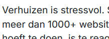 Afgesneden tekstfragment met Verhuizen is stressvol en meer dan 1000+ websites.