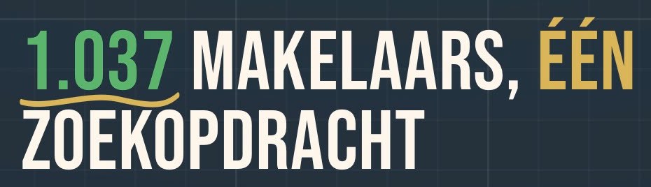 Kop: 1.037 makelaars, één zoekopdracht.