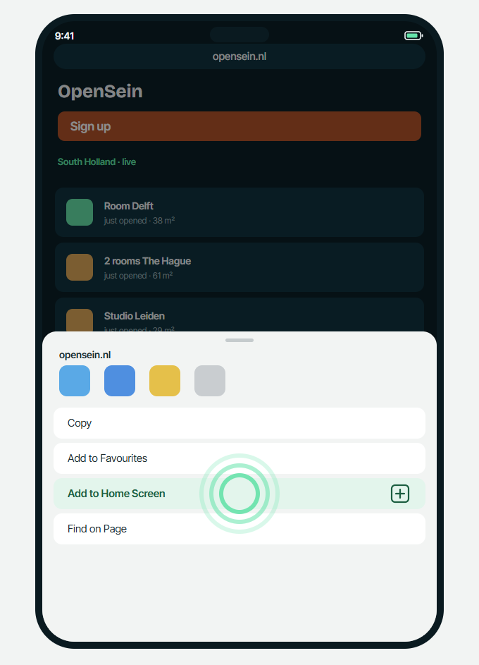 iPhone, step 3: Scroll up and tap Add to Home Screen