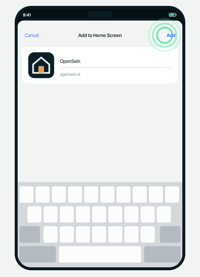 iPhone, step 4: Tap Add in the top right